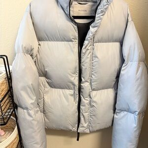 Hudson Jeans Women's Light Gray Puffer Jacket